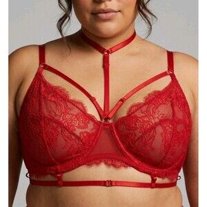 KILLSTAR Harlow's Seduction Red Lace Bra NWT 4XL Plus Size Gothic Choker Strappy